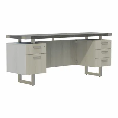 MIRELLA MRCBF7220SGY Credenza, Silver, 72 in W x 20 in D, Stone Gray Desktop - Mirella Series - Desks