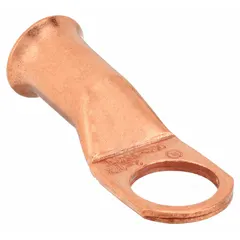 This straight copper lug is designed for terminating 2 gauge wire to a 1/2 inch stud. It supports both crimp and solder connections, making it suitable for battery terminals, power distribution, and industrial electrical applications requiring a secure side terminal.