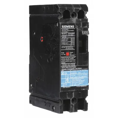 Siemens Molded Case Circuit Breaker: 100 A Amps, 10kA at 240V AC, Fixed, Load Side Lug - ED-Frame Siemens Molded Case Circuit Breakers