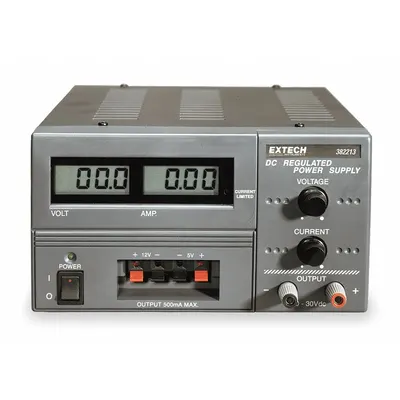EXTECH 382213 Triple Output DC Power Supply, 3 A / 1 A, <5 mV Ripple - Bench Triple Output DC Power Supplies
