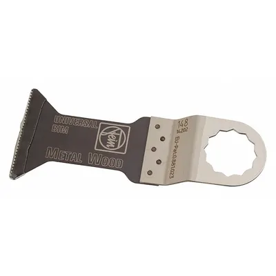 FEIN Oscillating Tool Blade: 1 3/4 in Blade Wd, 2 3/8 in Overall Lg, Flush Cutting - 12-Point Mounted Blades