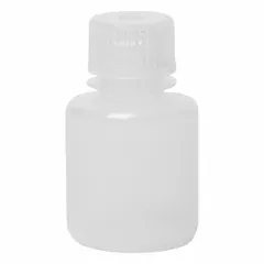 Polypropylene Narrow Mouth Round Lab Bottle, 30 mL, Colorless, Unlined Closure Included
