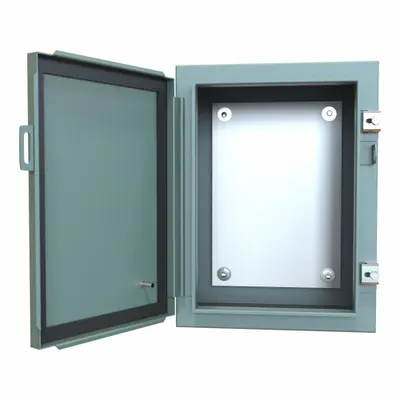HAMMOND Electrical Enclosure: Steel, 16 in x 12 in x 8 in, NEMA 12/13, w/Panel - Steel Dust-Tight Enclosures