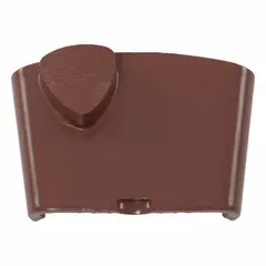 Triangle-shaped grinding tool for hard concrete surface preparation. 50 grit brown metal segment for aggressive material removal. Supports clockwise and counterclockwise rotation.