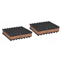 MASON Vibration Isolator Pad: Neoprene, Waffle Pad Top, 6 in Lg, 6 in Wd, 1 in Ht, Cork