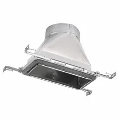 This steel straight vent boot connects round ducting to rectangular registers or diffusers in HVAC systems. It has a 6-inch diameter, 6-inch height, and 6-inch width collar with a 6-inch collar diameter. The cap and collar are made of steel.