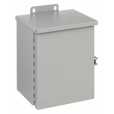 WIEGMANN Enclosure: Steel, 10 in x 8 in x 6 in, 3R, Solid Cover, Hinged, Included - Steel Enclosures with Hinged Covers