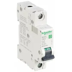 This 4 A, D-curve, 1-pole supplementary protector from the C60SP series is UL1077 listed for DIN rail mounting. Rated 240/415V AC and 60V DC with a maximum interrupting rating of 14kA at 120/240V AC, it features screw clamp terminals. Suitable for overcurrent protection in industrial control panels, HVAC equipment, and lighting systems where high inrush currents occur.