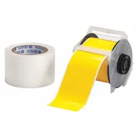 Continuous Label Stock: 3 in x 100 ft, Polyester With Rubber Adhesive, Yellow (Gloss) (MPN 142163)
