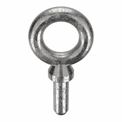This machinery eye bolt blank is made from 316 stainless steel with a plain finish. It features a shoulder for even load distribution and a 1-1/2 inch shank length. Designed for lifting and rigging applications where a weldable attachment point is needed, it offers corrosion resistance in demanding environments. Nut not included.