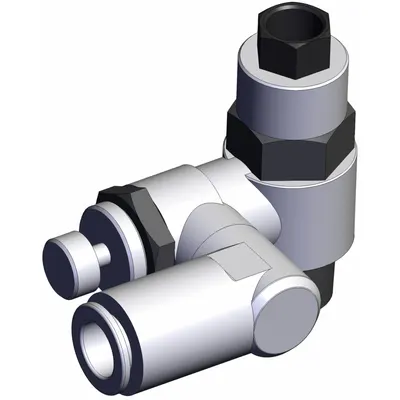 SMC Piloted Non-Return Valve: Universal Fitting, Knurled, 3/8 in Valve Body Size - Adjustable Direction Speed Controllers with Pilot Check Valve
