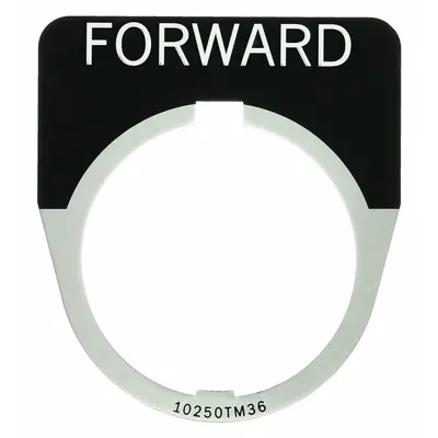 EATON Legend Plate: 30 mm Panel Mounting Size, Half-Round, 1 5/8 in Overall Wd - Push-Button Rings & Plates