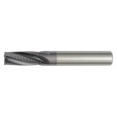 WIDIA HANITA Roughing End Mill: Carbide, TiAlN Coated, 3 Flute, Fine Pitch, 6 mm Mill Dia - Corner-Chamfer Carbide Roughing End Mills for Steel & Cast Iron