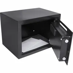 This BARSKA depository safe offers 0.56 cu ft of storage with a steel body and digital combination lock. The slot deposit style allows quick drop-in deposits, while tamper-resistant construction deters unauthorized access. Not fire rated, it is suited for indoor use in commercial or retail settings.