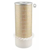 Round-oval engine air filter with axial seal, 6 3/32 in outside diameter. Designed for engine intake air filtration in compatible Case IH vehicles. Cross-references to Baldwin PA2418-FN and FleetGuard AF1733K