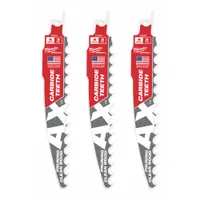 MILWAUKEE Reciprocating Saw Blade: 3 Teeth per Inch, 6 in Blade Lg, 0.05 in Blade Thick, Wood, 3 PK (MPN 48-00-5331)