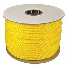 APPROVED VENDOR Light-Weight Utility Rope, 1/4 in Dia, 215 lb Working Load Limit, Yellow