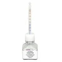 DURAC PLUS Bottle Thermometer: 15°C to 50°C, +/-0.75°C, 30 mL Bottle Volume, Glass Beads (MPN B60600-1000)