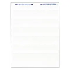 White matte polyester wraparound label measuring 3/4 in x 1/2 in. Designed for permanent wire and cable identification on 20 AWG to 12 AWG wire gauges. Suitable for use in control panels, electrical installations, and maintenance applications.