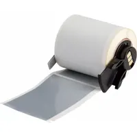Pre-Cut Label Stock Roll: Tamper Indicating, 1 29/32 in x 3 in, 3 in x 1 29/32 in, Silver (Matte) (MPN M6-37-7576)