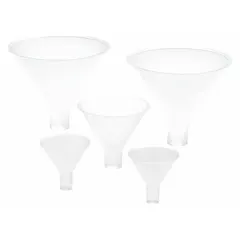 General Purpose Lab Funnels, Polypropylene, White, Set of 3