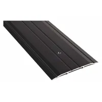 Aluminum saddle threshold, 3 ft length, with fluted transition surface. Used to seal gaps under doors in commercial or industrial doorways, blocking drafts, moisture, and debris
