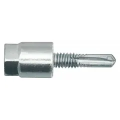 Steel rod hanger for suspending threaded rod vertically from steel structures. Screw-type anchor with 1/4 in screw size and 1 3/4 in overall length. Suitable for commercial and industrial framing, mechanical support, and overhead installations. Pack of 25.