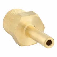 This brass compression fitting features a 3/8 in BSPT male thread on one end and a 10 mm OD compression connection on the other. It is used to join tubing or pipe in pneumatic, hydraulic, and fluid-handling systems, providing a leak-tight seal without soldering or welding