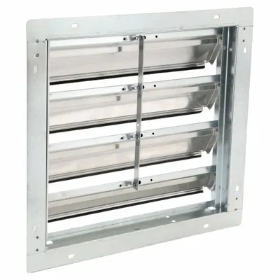 Dayton Single Panel Flat Blade Wall-Mount Backdraft Damper - Wall-Mount Backdraft Dampers