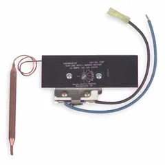 Mechanical selector dial thermostat for electric floor heating systems. Operates at 120/240V AC with a control range of 55° to 115°F. Includes instruction manual. Suitable for residential and light-commercial spaces to regulate floor temperature.