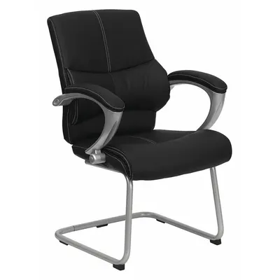 FLASH FURNITURE H-9637L-3-SIDE-GG Guest & Side Chair, Gray, Faux Leather - Guest & Side Chairs