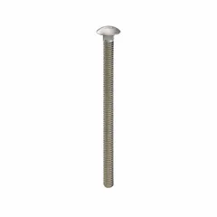 This square neck carriage bolt is made from 316 stainless steel with a plain finish, offering corrosion resistance in harsh environments. The square neck prevents rotation during tightening, making it suitable for fastening metal to wood or metal to metal where a smooth, finished head is required. Thread size is 1/4"-20 and length is 4 inches.