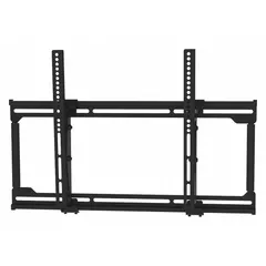 This fixed tilting television mount accommodates 32 to 52 inch screens weighing up to 120 lb. Constructed from steel with a black powder-coated finish, it provides 5° upward tilt and 0° swivel. Designed for wall mounting, it includes all necessary hardware for installation.