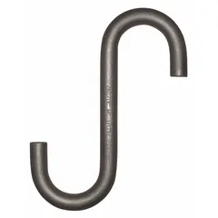 Connecting S-hook for lifting applications, used to link chains, slings, or rigging hardware. Made of alloy steel with Grade 80 hook grade, 2 in material thickness, and silver finish. Working load limit 12,500 lb.