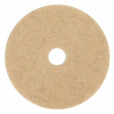 3M Burnishing Pad: Tan, 27 in Dia, Natural/Polyester Fiber, 3,000 RPM Max Speed - Burnishing Pads