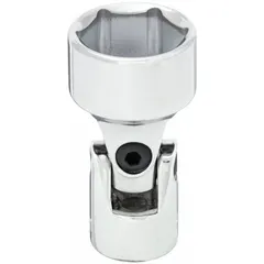 This 3/8" drive metric flex socket features a 20 mm socket size with a 6-point standard configuration. Constructed from chrome, it is designed for turning fasteners in confined or awkward spaces where a straight socket cannot reach. Suitable for use with 3/8" drive ratchets and extensions in automotive repair, machinery maintenance, and general industrial assembly.