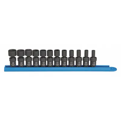 GEARWRENCH Socket Set: 1/4 in Drive Size, Small Set (0-50 pieces) Set Size, 12 Pieces - Metric Impact Socket Sets