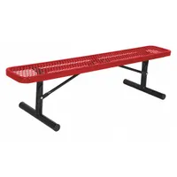 ULTRASITE Outdoor Bench: Extra Heavy-Duty, 72 in Overall Lg, 18 1/4 in Overall Ht, Red, Black, Steel (MPN 942P-V6-RED)
