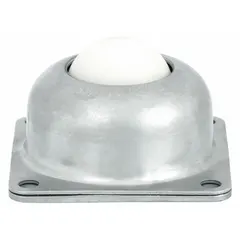 Flange mount ball transfer with 1.5 in diameter ball, 125 lb load capacity, and 1 3/16 in projection. Designed for material handling systems requiring low-friction omnidirectional movement at conveyor transfer points, workstations, and packaging lines.