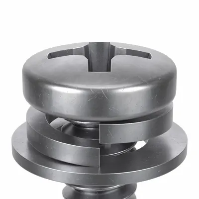 SEMS Screw: Flat/Split Lock, #8-32 Thread Size, 1 in Lg, Stainless Steel, Passivated - Machine Screws with Flat & Split Lock Washers