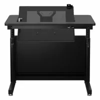 VERSADESK Standing Desk: Black, Wood, 36 in Overall Wd, 30 in Overall Dp, 36 in Max Desktop Ht (MPN RST3630-BB)