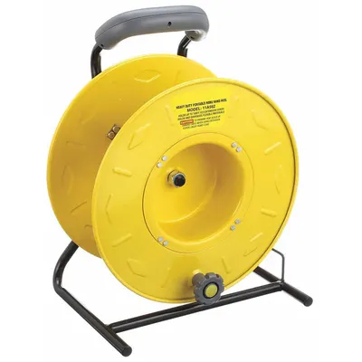 OEM APPROVED VENDOR Hand Held Cord Storage Reel, 200 ft Capacity, Yellow Steel - Cord Storage Reels