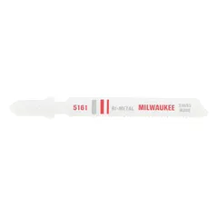 Bi-metal jigsaw blade with T-shank, 3-inch length, designed for cutting thin metal. Sold in a pack of 5. Suitable for sheet metal and similar thin-gauge materials.