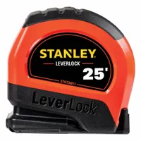 STANLEY Tape Measure: Nonmagnetic Single Hook Tip, 25 ft, Plastic with Rubberized Grip (MPN STHT30817S)
