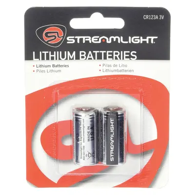 STREAMLIGHT Battery: CR123A Battery Size, Lithium, 1,400 mAh Capacity, 3V DC - 123/CR123