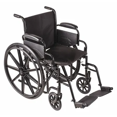 DMI Wheelchair: 250 lb Wt Capacity, 18 in Seat Wd, 16 in Seat Dp, Vinyl, 18 in Back Ht - Standard Wheelchairs