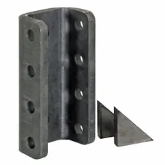 Steel channel with gussets for structural reinforcement in vehicle frames and trailer assemblies. Overall width 6 3/16 in, height 2 13/16 in. Used in truck body repairs, trailer builds, and heavy-equipment modifications.