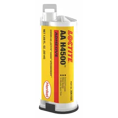 This ambient-cured acrylic adhesive is supplied in a 50 mL dual-cartridge format for use with two-part applicators. The thick liquid, gray formulation cures to a gray color and is suitable for bonding applications requiring gap filling in industrial assembly, maintenance, and repair.