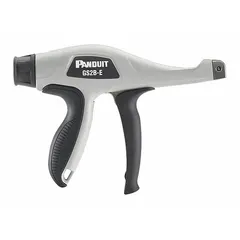 Metal adjustable-tension tool with infinite adjustment and cushion grip. Designed for tensioning and cutting nylon cable ties with tensile strengths from 8 to 75 lb and widths from 0.07 to 0.224 in. Suitable for industrial wiring, panel building, and network infrastructure applications.