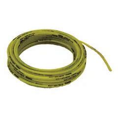 Fuel line for small engines, with 3/32 inch inner diameter and 3/16 inch outer diameter. Supplied in a 50-foot length. Used to transfer fuel from the tank to the carburetor in outdoor power equipment such as chainsaws and trimmers.
